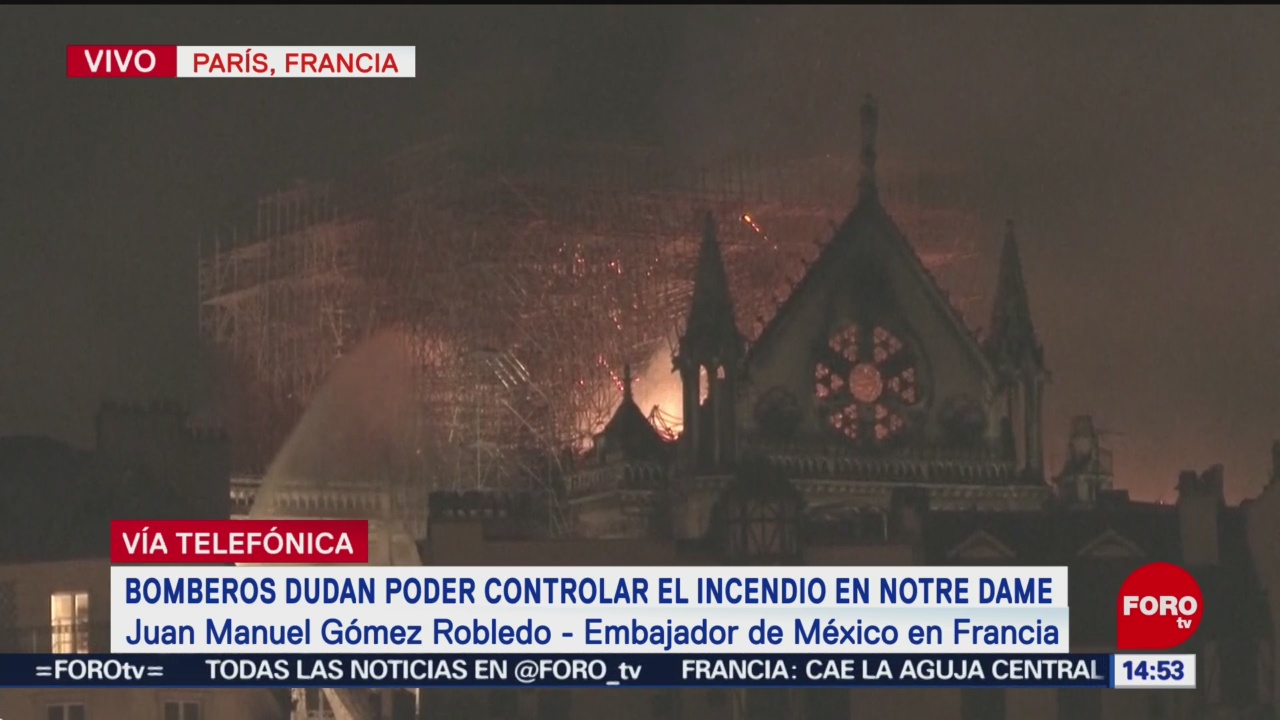 Foto: Profunda tristeza, por el incendio que consume Notre Dame: embajador
