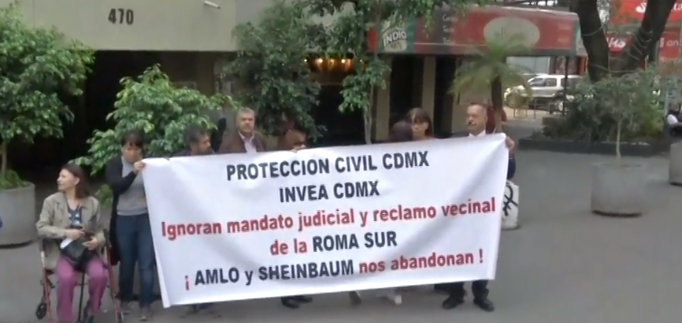 Foto: Vecinos protesta en la colonia Roma Sur, 29 de abril de 2019, Ciudad de México