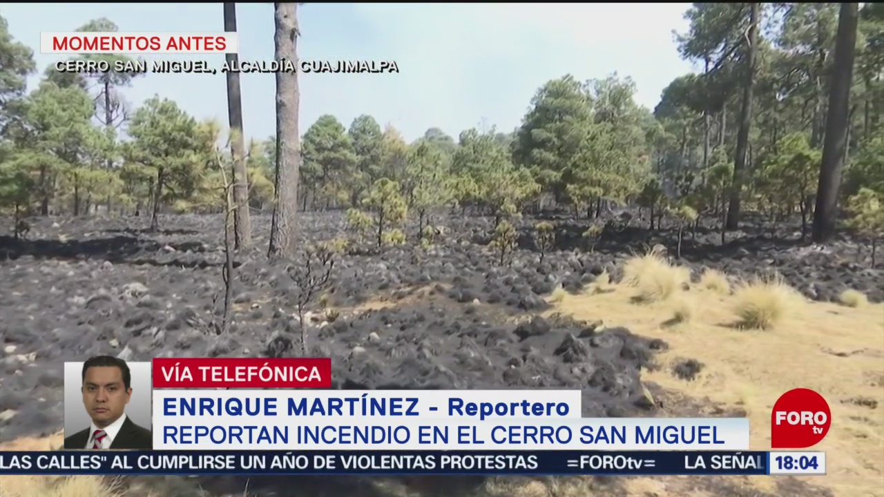 FOTO: Reportan incendio en el cerro San Miguel en la CDMX, 13 de abril 2019