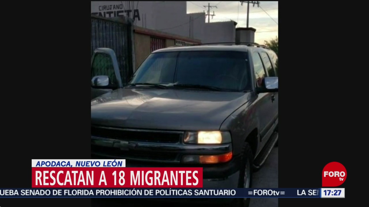 FOTO: Rescatan a 18 migrantes en Apodaca, Nuevo León, 27 ABRIL 2019
