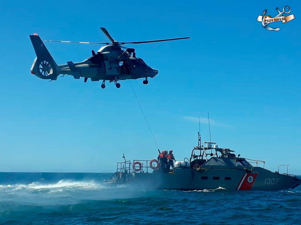 Foto: vigilancia en zonas marinas mexicanas, 5 de abril 2019. Facebook-Secretaría de Marina.
