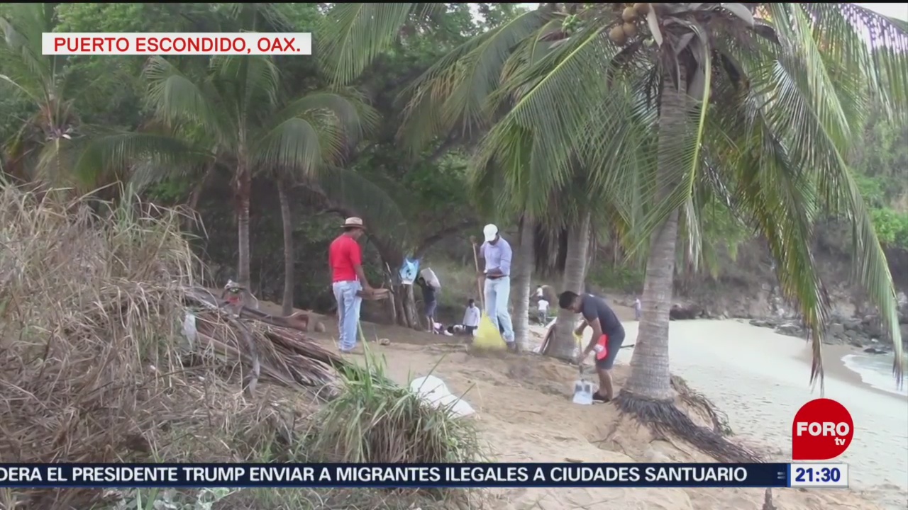 Foto: Retiran Basura Playas Oaxaca 12 de Abril 2019