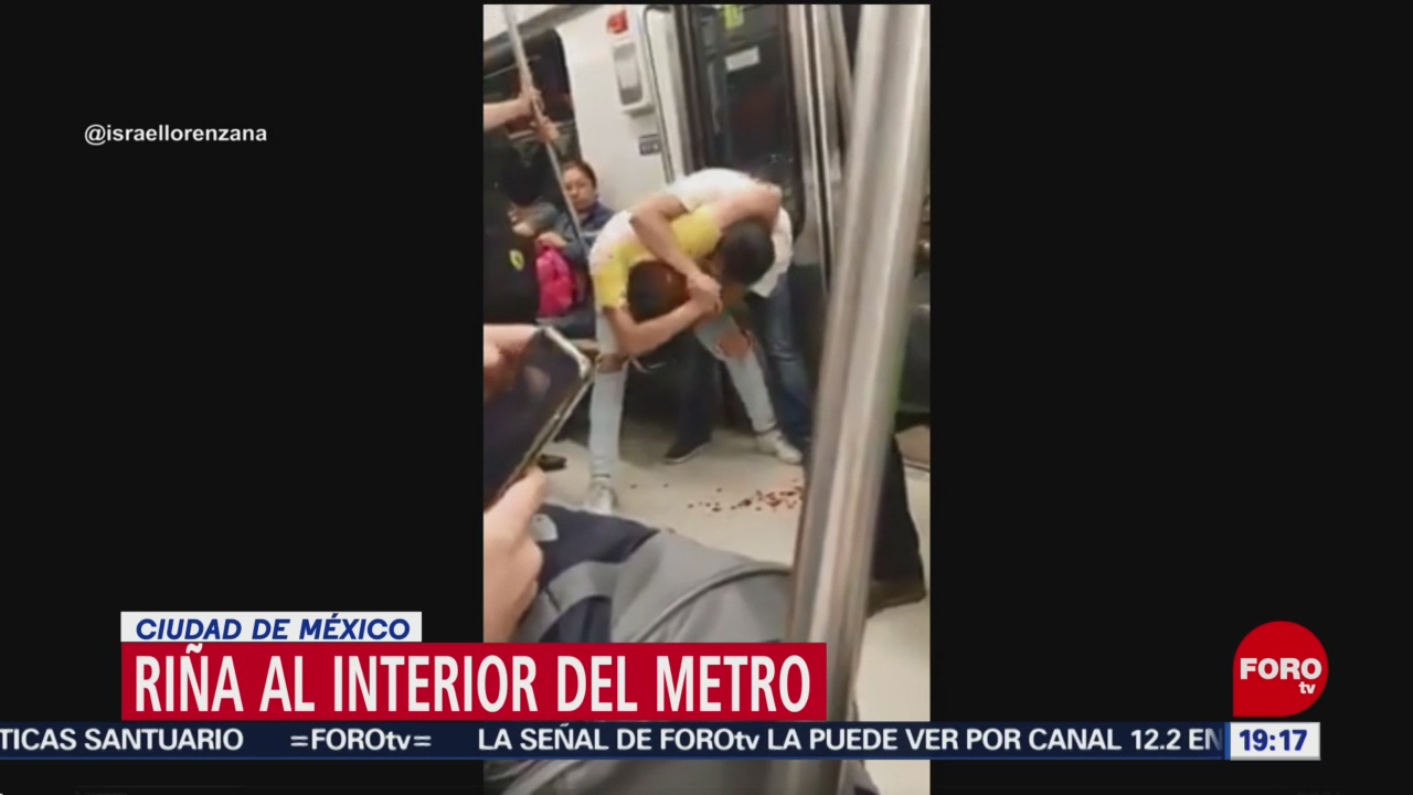 FOTO: Riña al interior del Metro en la Ciudad de México, 27 ABRIL 2019