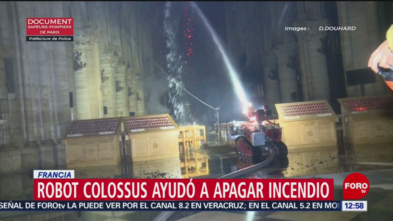 Robot bombero ‘Colossus’, héroe durante incendio en Notre Dame