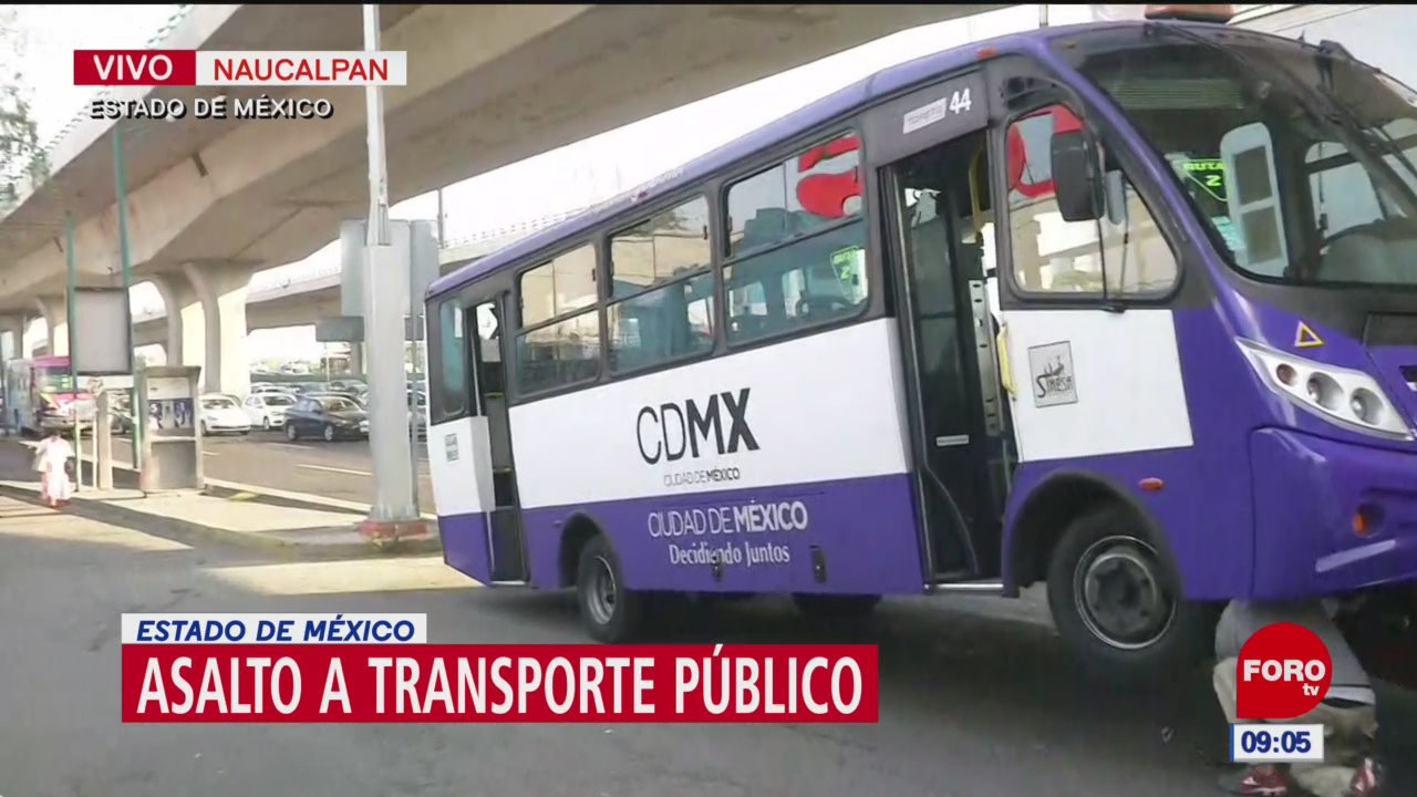 Se registra asalto a transporte público en Naucalpan, Edomex