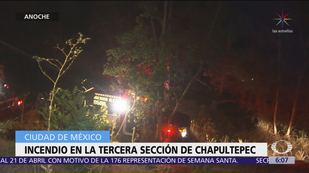 Se registra incendio en la tercera sección de Chapultepec