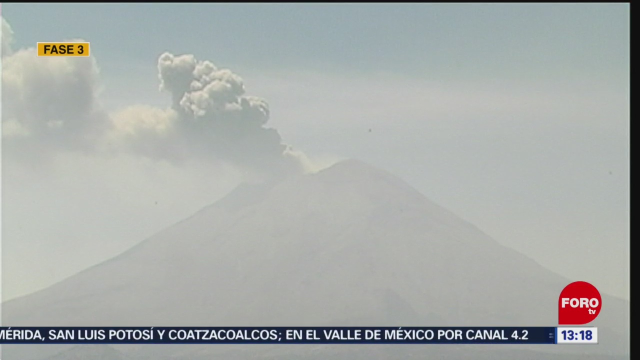 FOTO: Se registran 2 exhalaciones en el volcán Popocatépetl, 14 de abril 2019