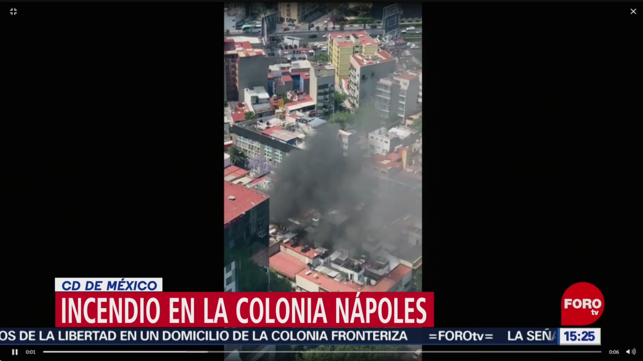 Foto: Se reporta incendio en la colonia Nápoles, CDMX
