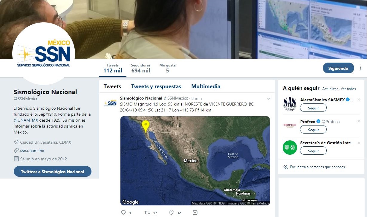 Foto: Se registra sismo de 4.9 en Baja California, informó el Servicio Sismológico Nacional, 20 abril 2019