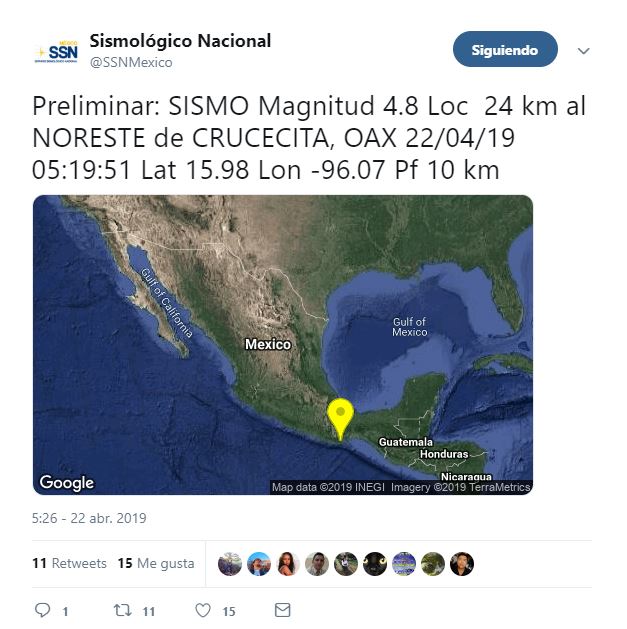 Sismo de magnitud 4.8 sacude Crucecita, Oaxaca