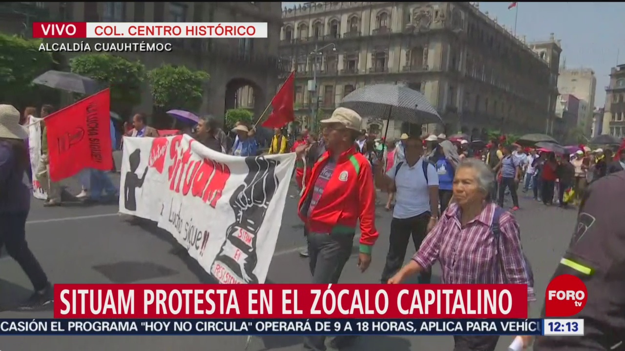 SITUAM protesta en el Zócalo capitalino