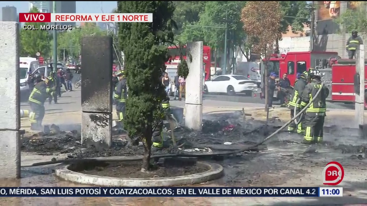 FOTO: Sofocan incendio en campamento irregular en Colonia Morelos, CDMX, 13 de abril 2019