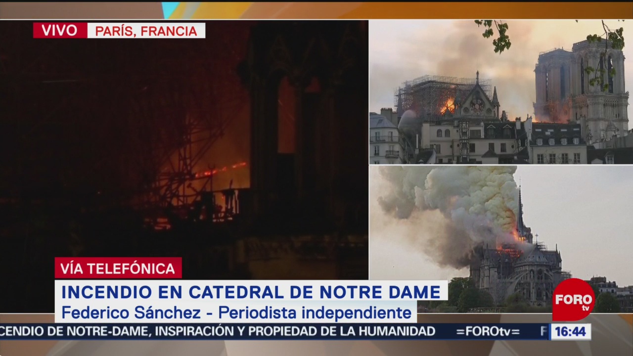 Foto: Suman 5 horas de trabajos para sofocar incendio en Notre Dame