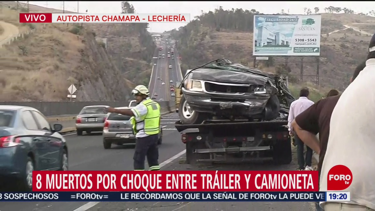 Foto: Muertos Accidente Autopista Chamapa-Lechería Choque 12 de Abril 2019