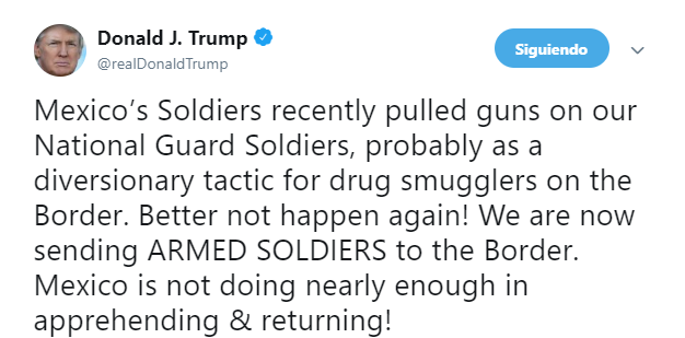 FOTO AMLO dice que se analazará el incidente que Trump denuncia en la frontera (Twitter 24 abril 2019)