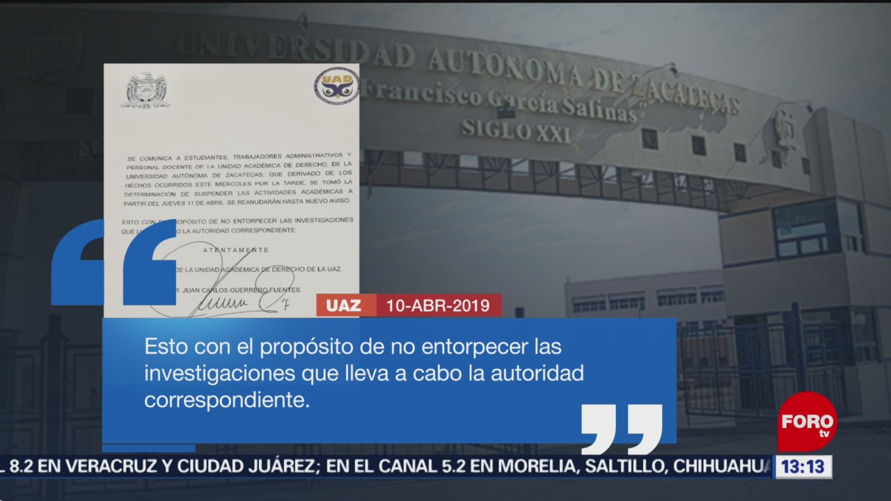 Foto: Universidad Autónoma de Zacatecas reanudará clases hasta nuevo aviso