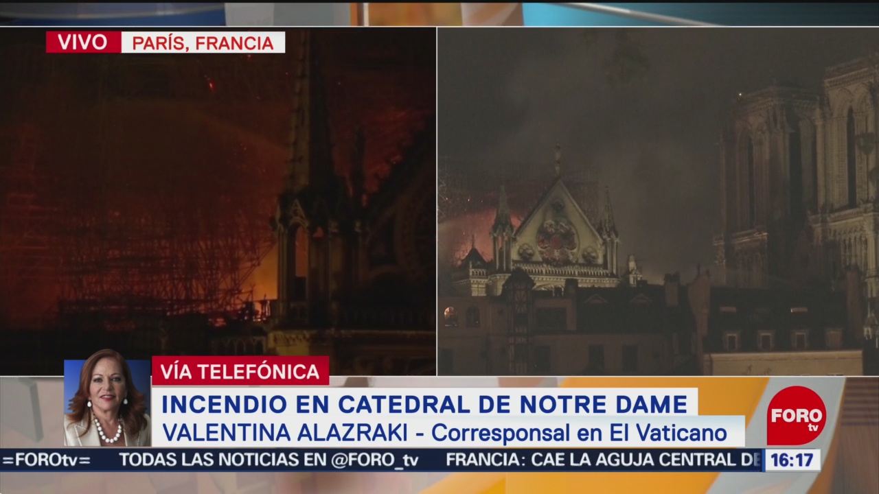 Foto: Vaticano sigue con tristeza incendio en Notre Dame