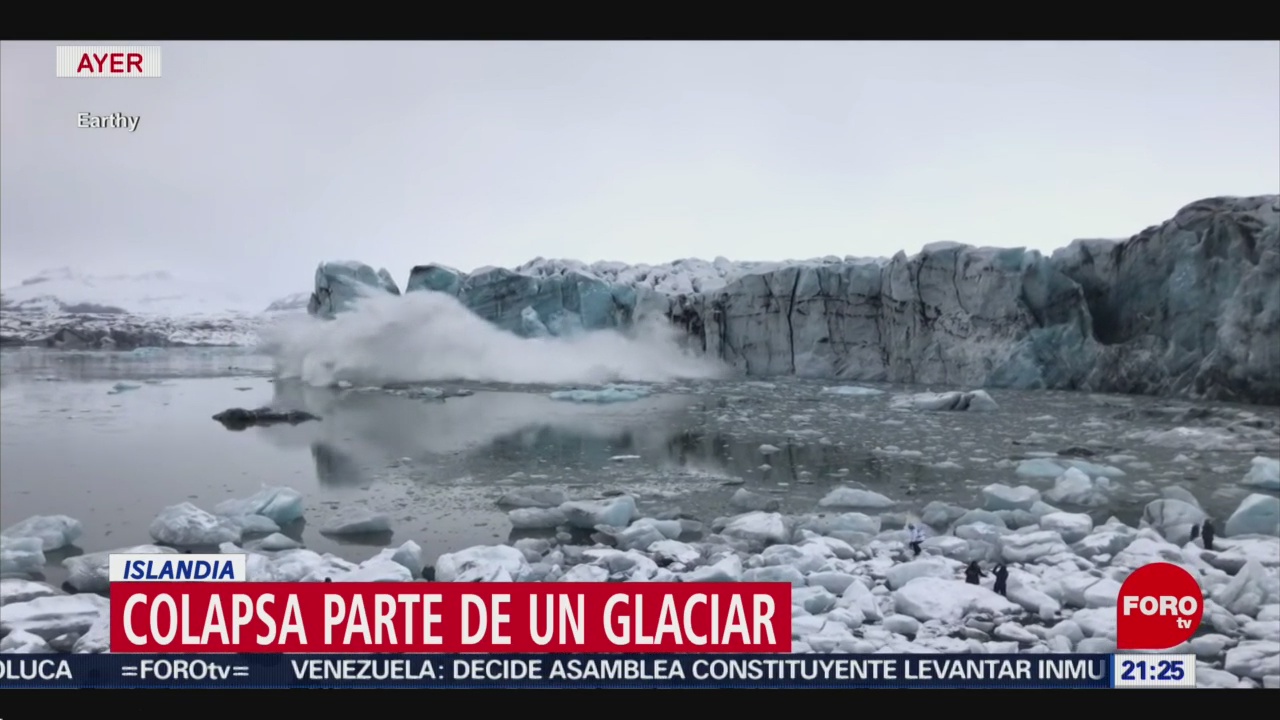 Foto: Video Colapsa Glaciar Islandia 2 de Abril 2019