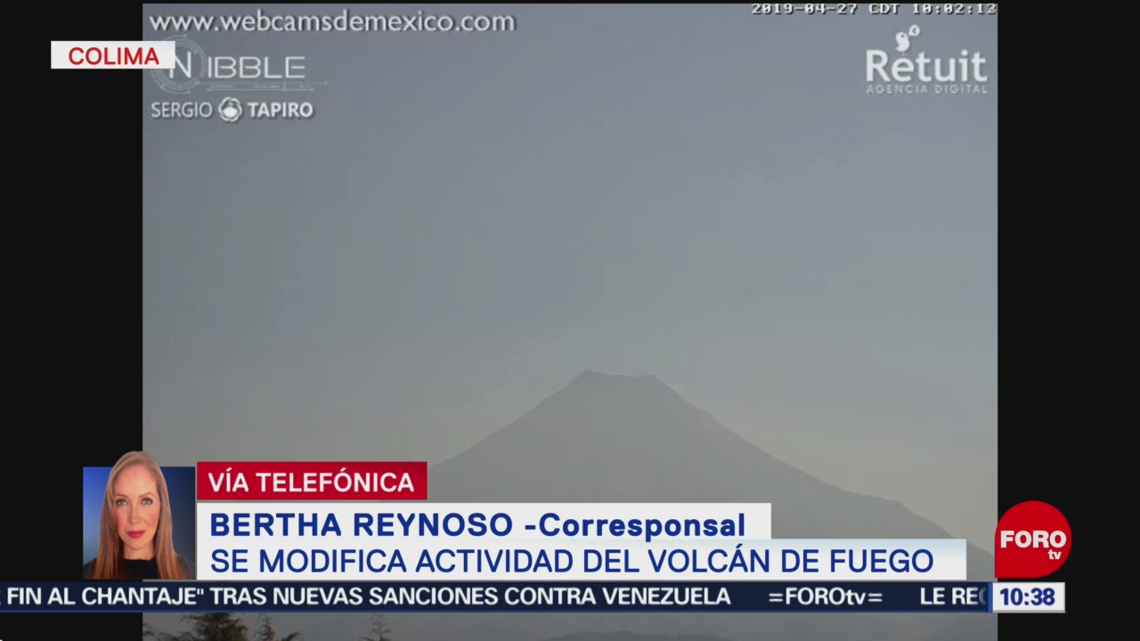 FOTO: Volcán de Colima registra incremento de sismicidad, 27 ABRIL 2019