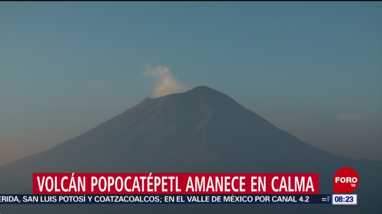FOTO: Volcán Popocatépetl amanece en calma, 27 ABRIL 2019
