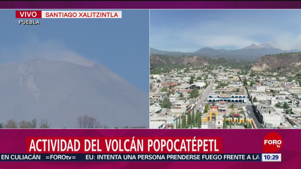 FOTO: Volcán Popocatépetl emite una pequeña fumarola este sábado, 13 de abril 2019