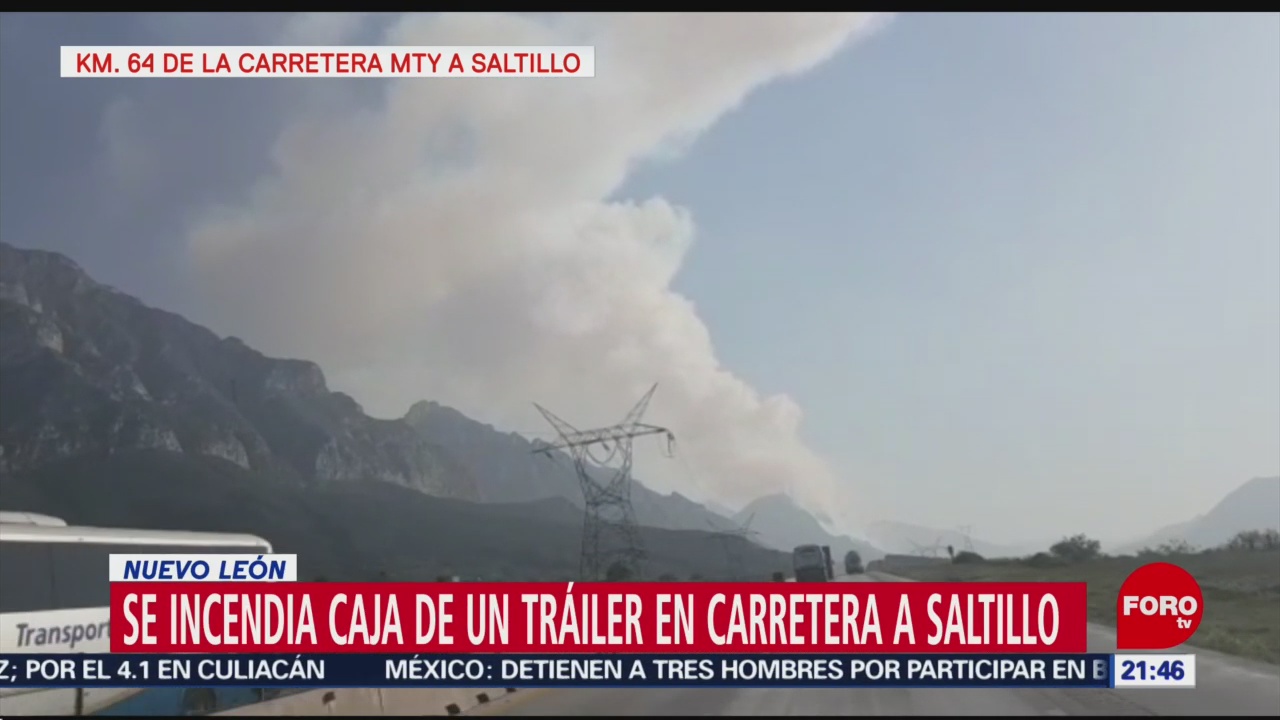 FOTO: Accidente causa incendio forestal en Nuevo León, 18 MAYO 2019