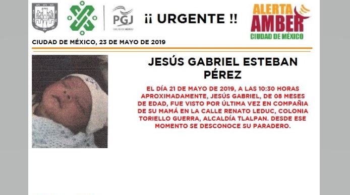 Alerta Amber: Ayuda a localizar a Jesús Gabriel Esteban Pérez