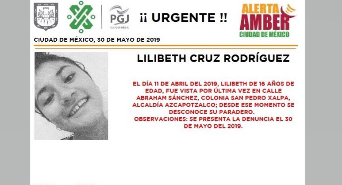 Alerta Amber: Ayuda a localizar a Lilibeth Cruz Rodríguez