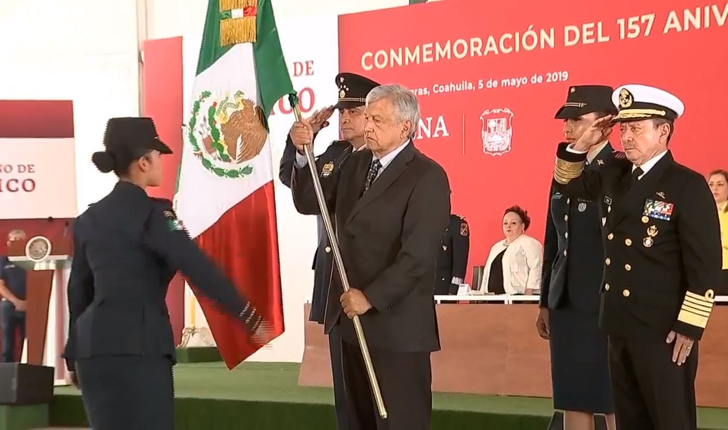 El presidente Andrés López Obrador encabeza en Piedras Negras la conmemoración de la Batalla de Puebla, 5 de mayo 2019