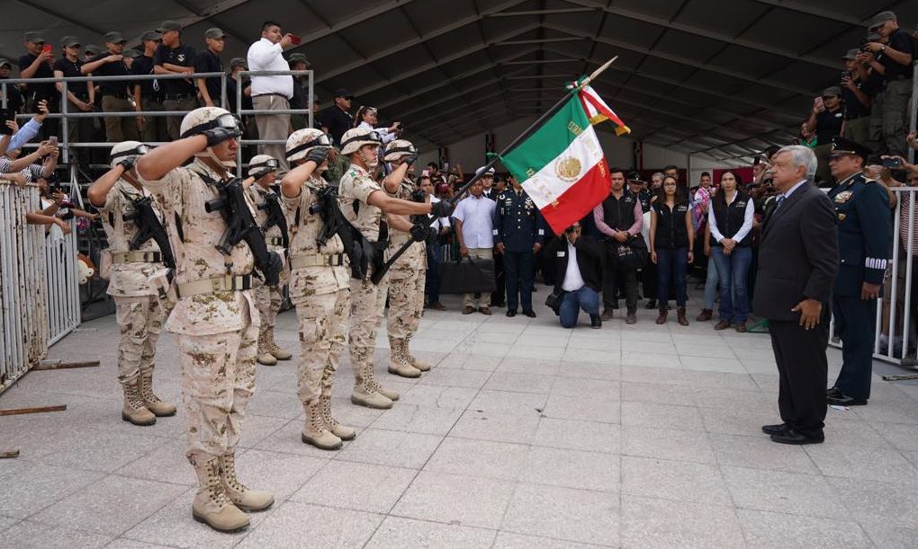  Foto: AMLO agradeció el apoyo y la lealtad del Ejército a las instituciones, el 6 de mayo de 2019 (Gobierno de México) 