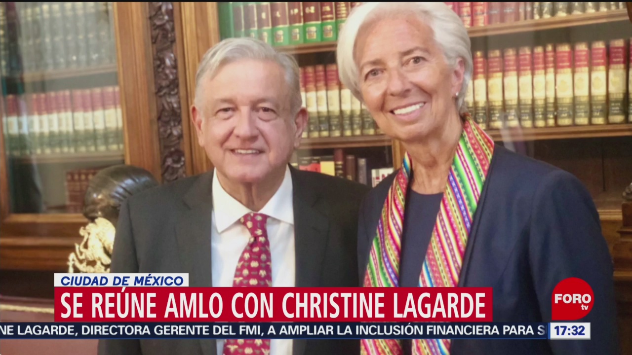 AMLO se reúne con Christine Lagarde en Palacio Nacional