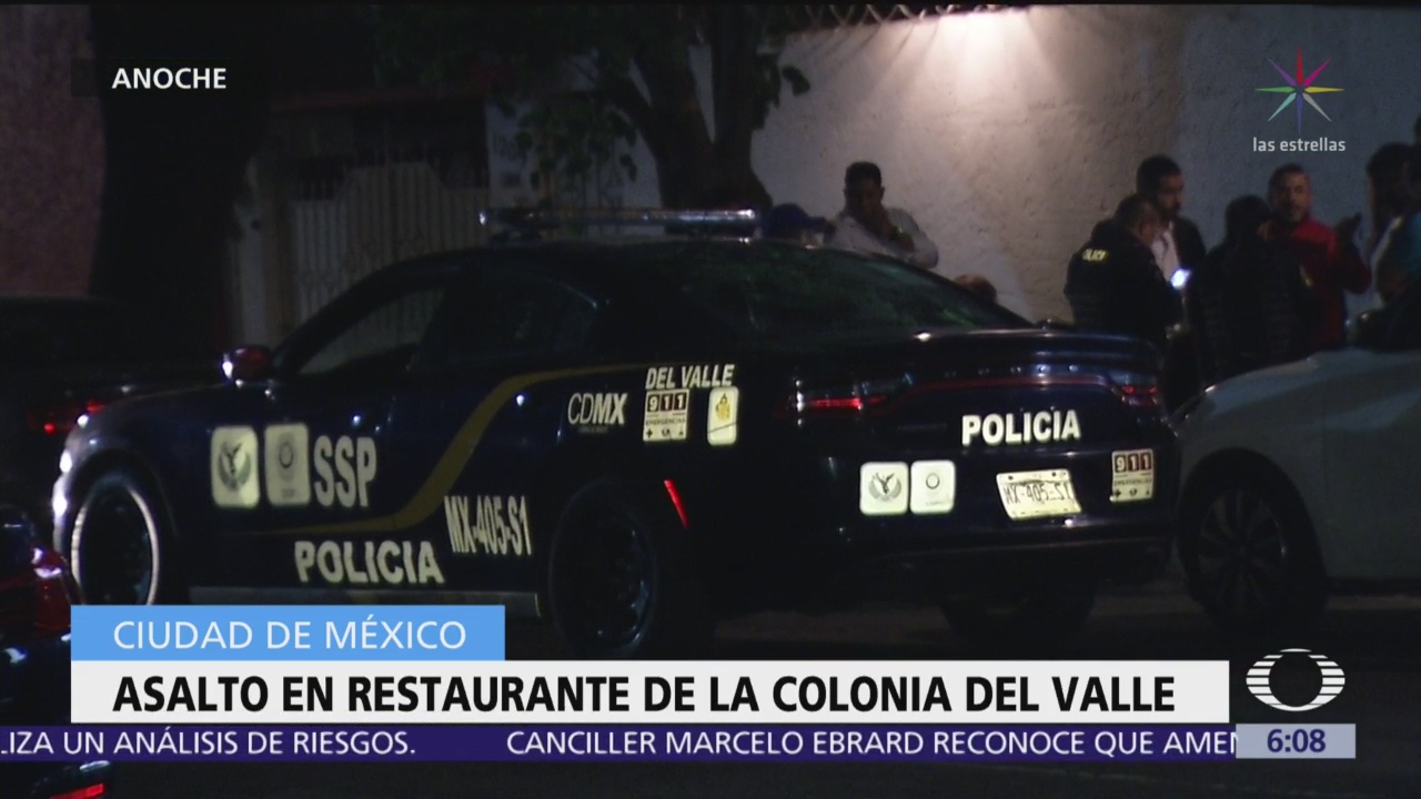 Asaltan a comensales en restaurante de la colonia Del Valle, CDMX