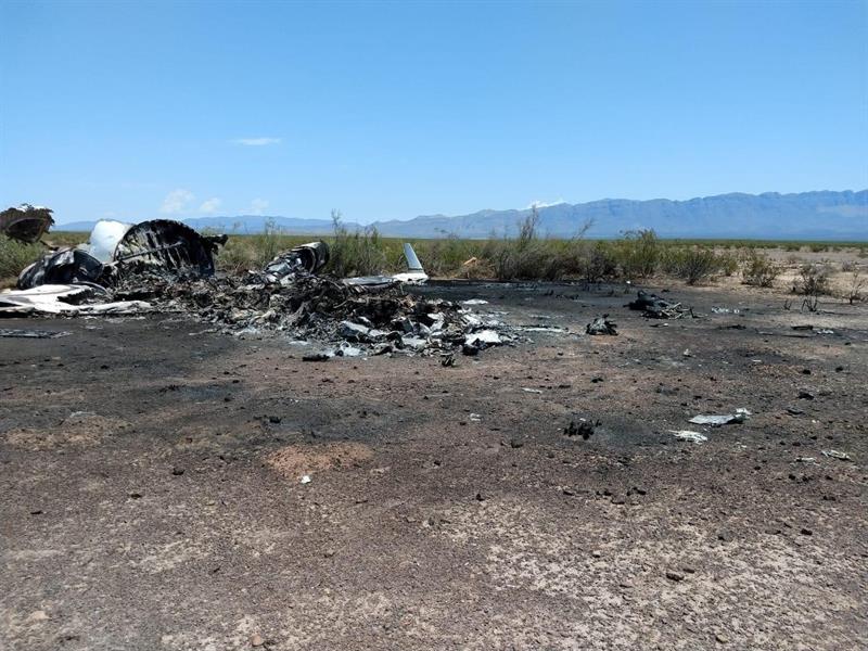 Foto: avión accidentado en Coahuila, 6 de mayo 2019. EFE