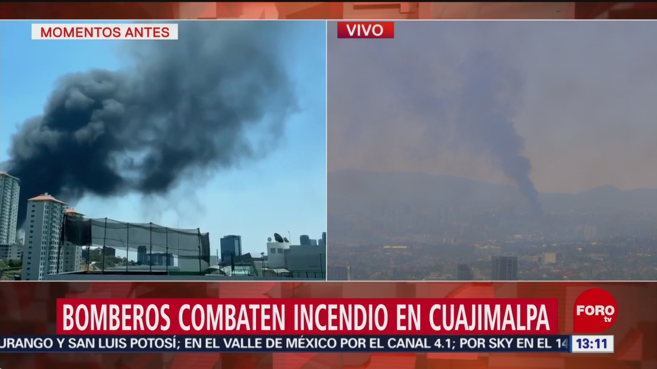 FOTO: Bomberos combaten incendio en Cuajimalpa