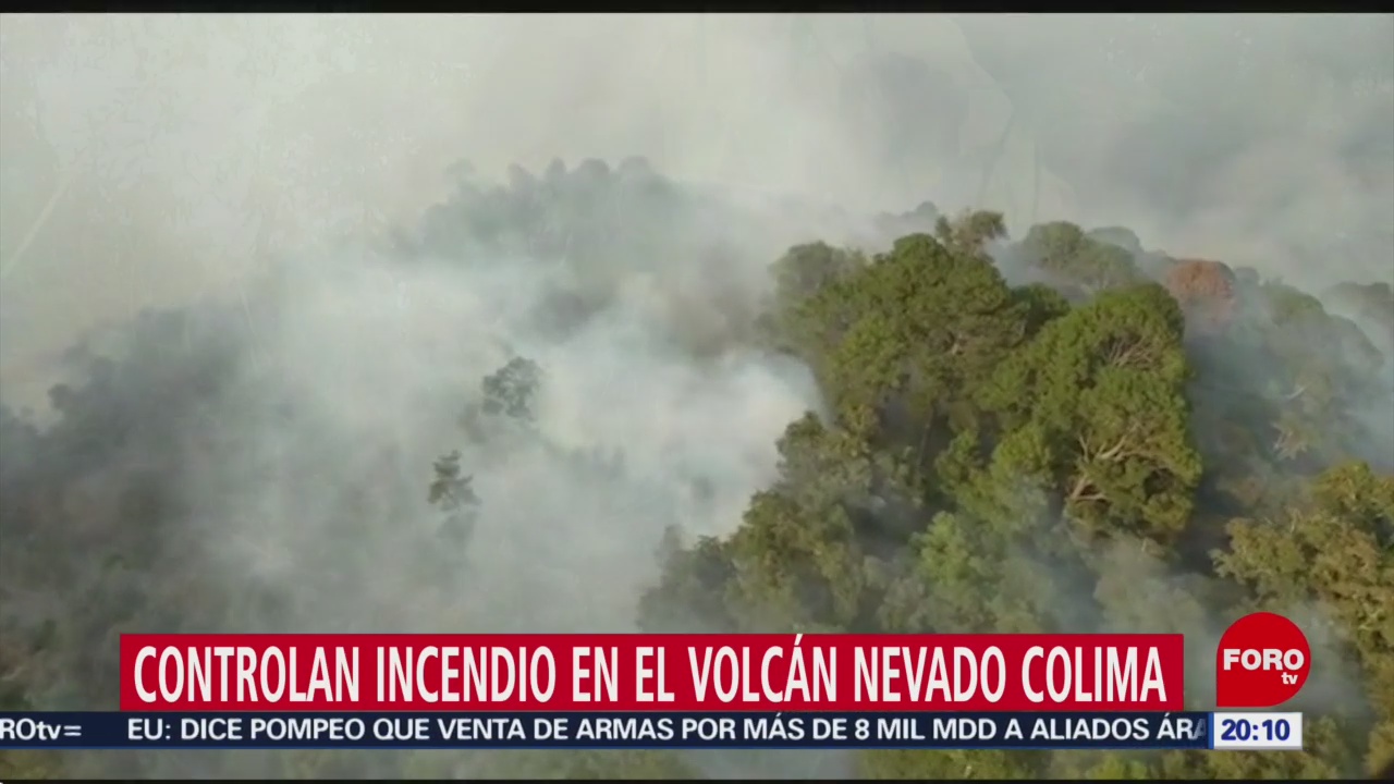 FOTO: Bomberos controlan incendio en faldas del volcán Nevado de Colima, 25 MAYO 2019