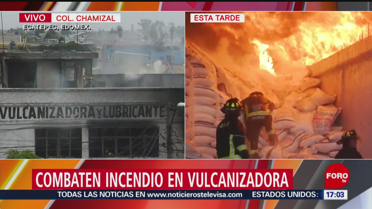 FOTO: Bomberos controlan incendio en vulcanizadora