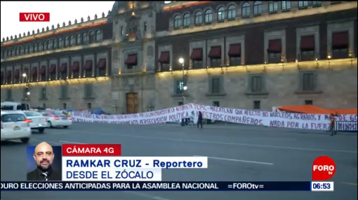 Campesinos protestan frente a Palacio Nacional en CDMX