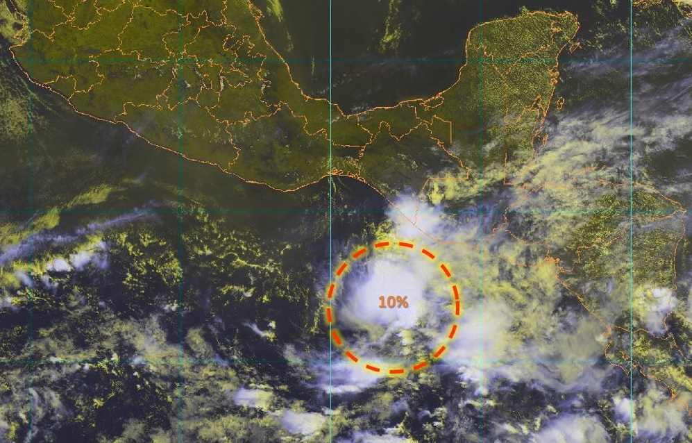 Foto: El Servicio Meteorológico Nacional informa sobre una baja presión en el Océano Pacífico con la probabilidad de desarrollarse un ciclónico en las próximas horas, mayo 18 de 2019 (Twitter: @conagua_clima)