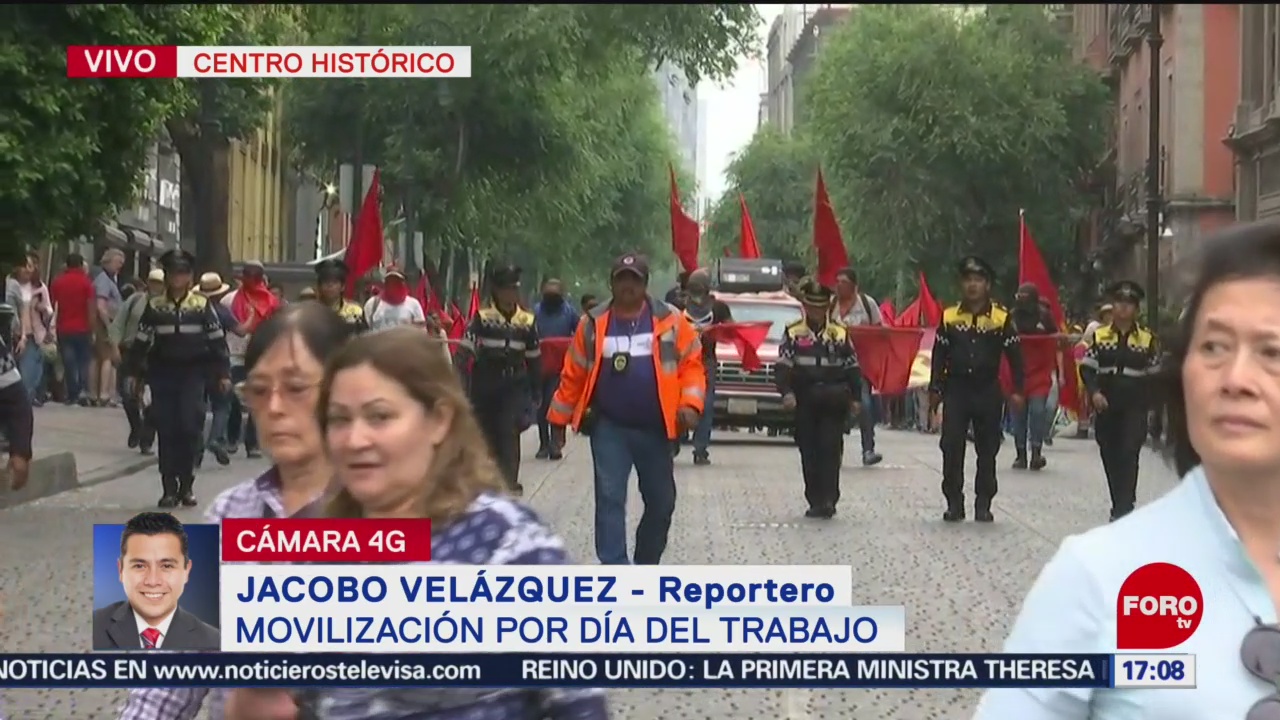 FOTO: Contingente avanza por 5 de mayo rumbo al Zócalo, 1 MAYO 2019