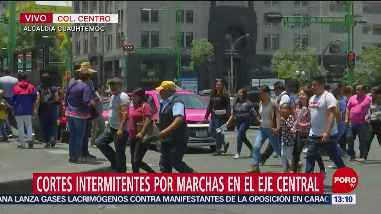 FOTO: Cortes intermitentes por marchas en Eje Central, 1 MAYO 2019