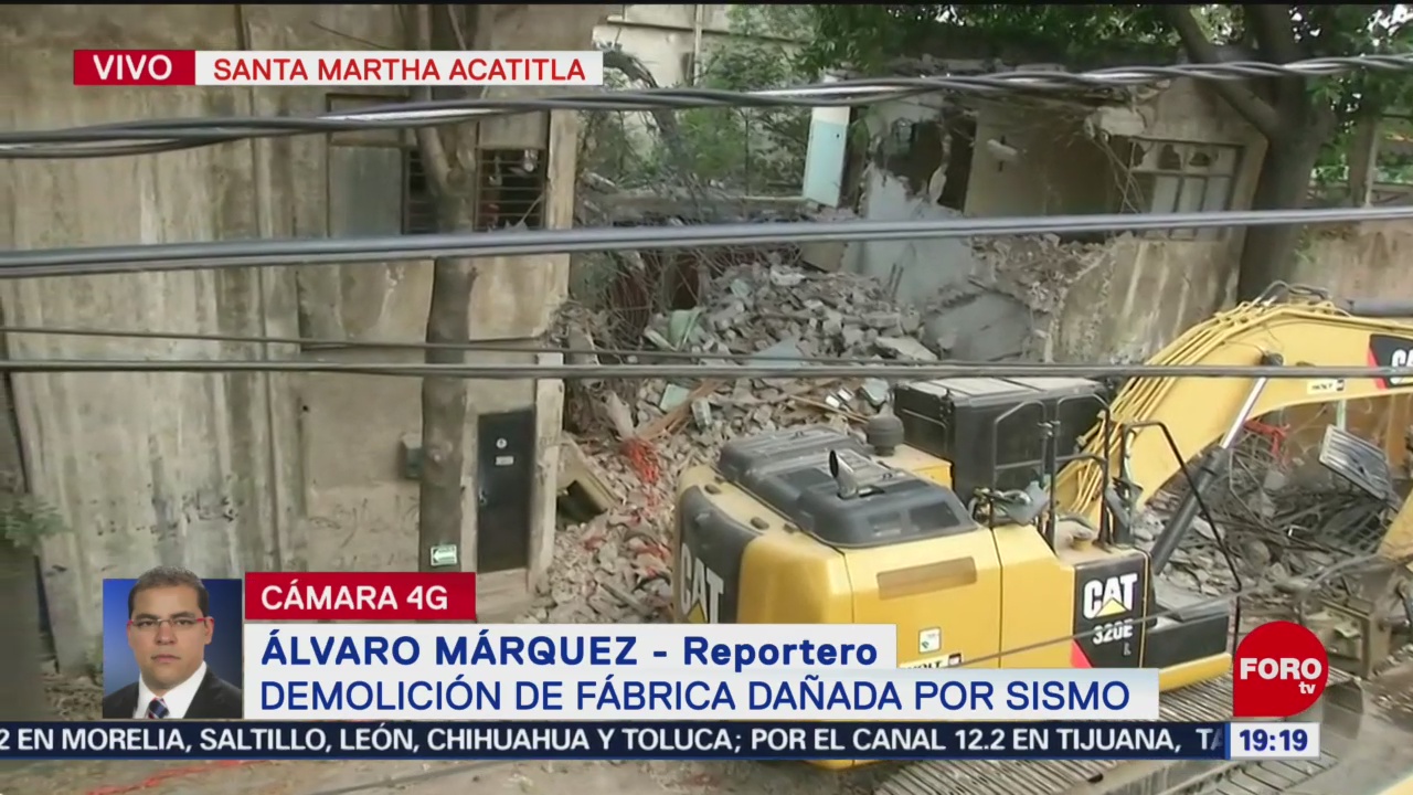 Foto: Demolición Fábrica Dañada Sismo Iztapalapa 22 Mayo 2019