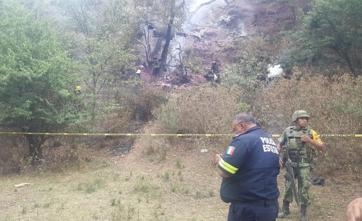 Foto: desplome de aeronave en Atizapán, 3 de mayo 2019. Gobierno del Edome