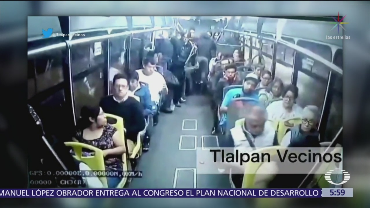 Difunden asalto a un autobús de pasajeros en alcaldía Tlalpan