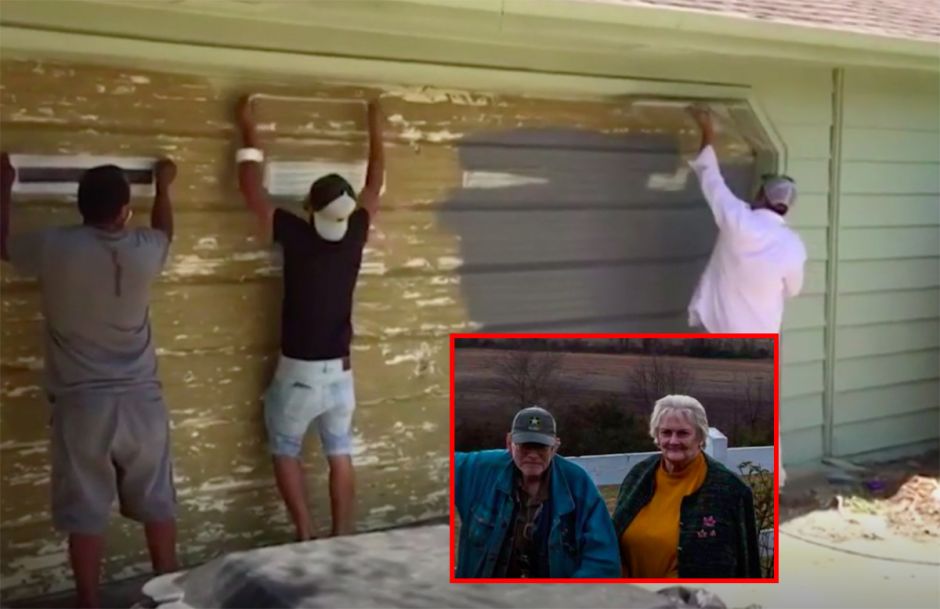 El grupo de migrantes realizó reparaciones en la vieja casa de un veterano de guerra estadounidense y su esposa (Univision 34)