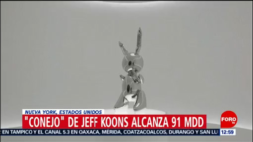 Escultura 'Conejo' de Jeff Koons se vende por 91 mdd