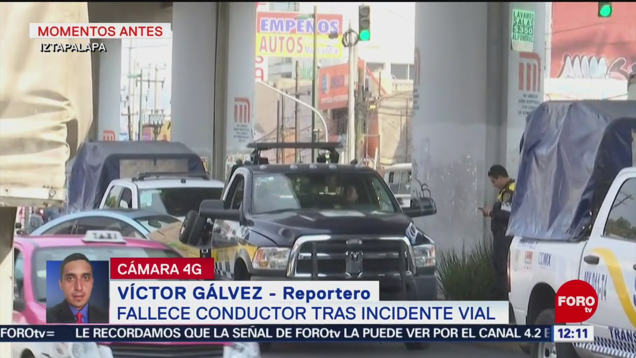 Fallece conductor tras incidente vial en avenida Tláhuac