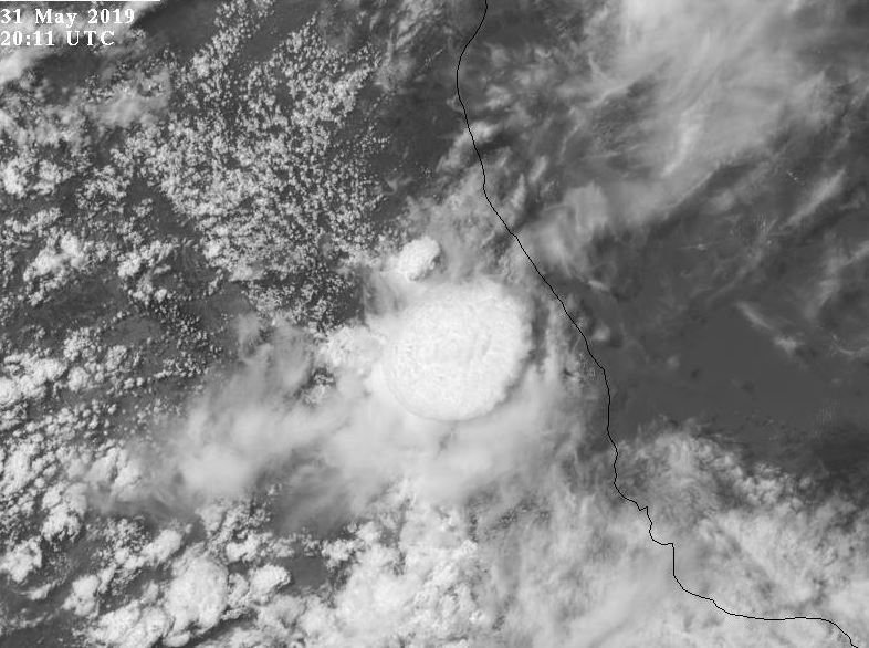 Foto: Nubes convectivas asociadas a tormentas en región de Tlapacoyan, Veracruz. El 31 de mayo de 2019