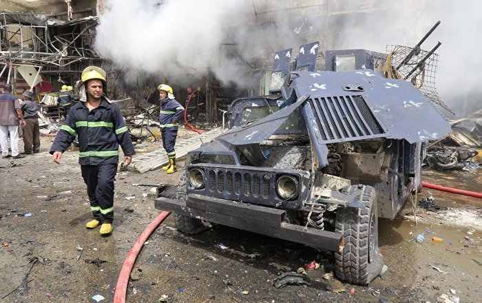 Foto: La explosión de un atacante suicida destruyó varios locales y automóviles en la ciudad iraquí de Sadr. El 9 de mayo de 2019