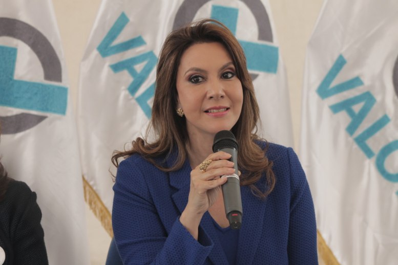 Zury Ríos, candidata presidencial del partido político Valor en Guatemala. El 13 de mayo de 2019