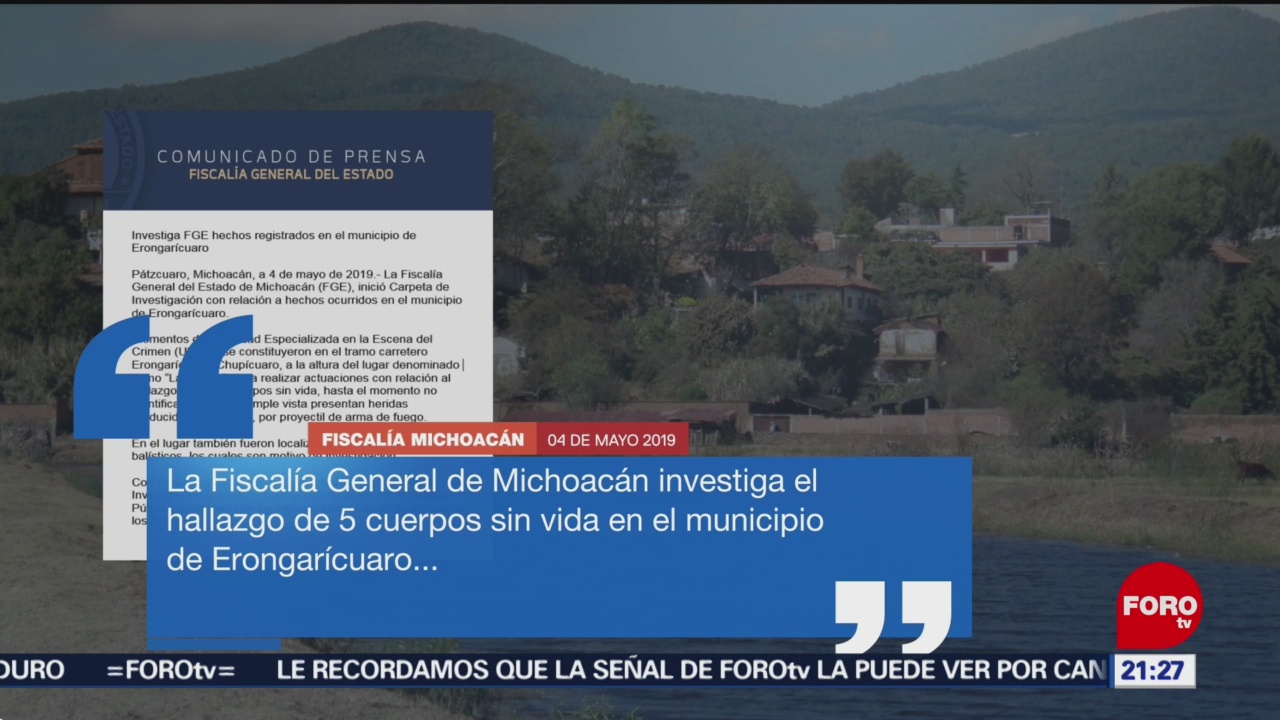 FOTO: Hallan 5 cuerpos en Erongarícuaro, Michoacán, 4 MAYO 2019